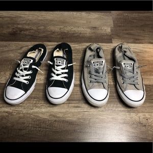 2 pairs Converse Shorelines Size 8 Black & Gray
